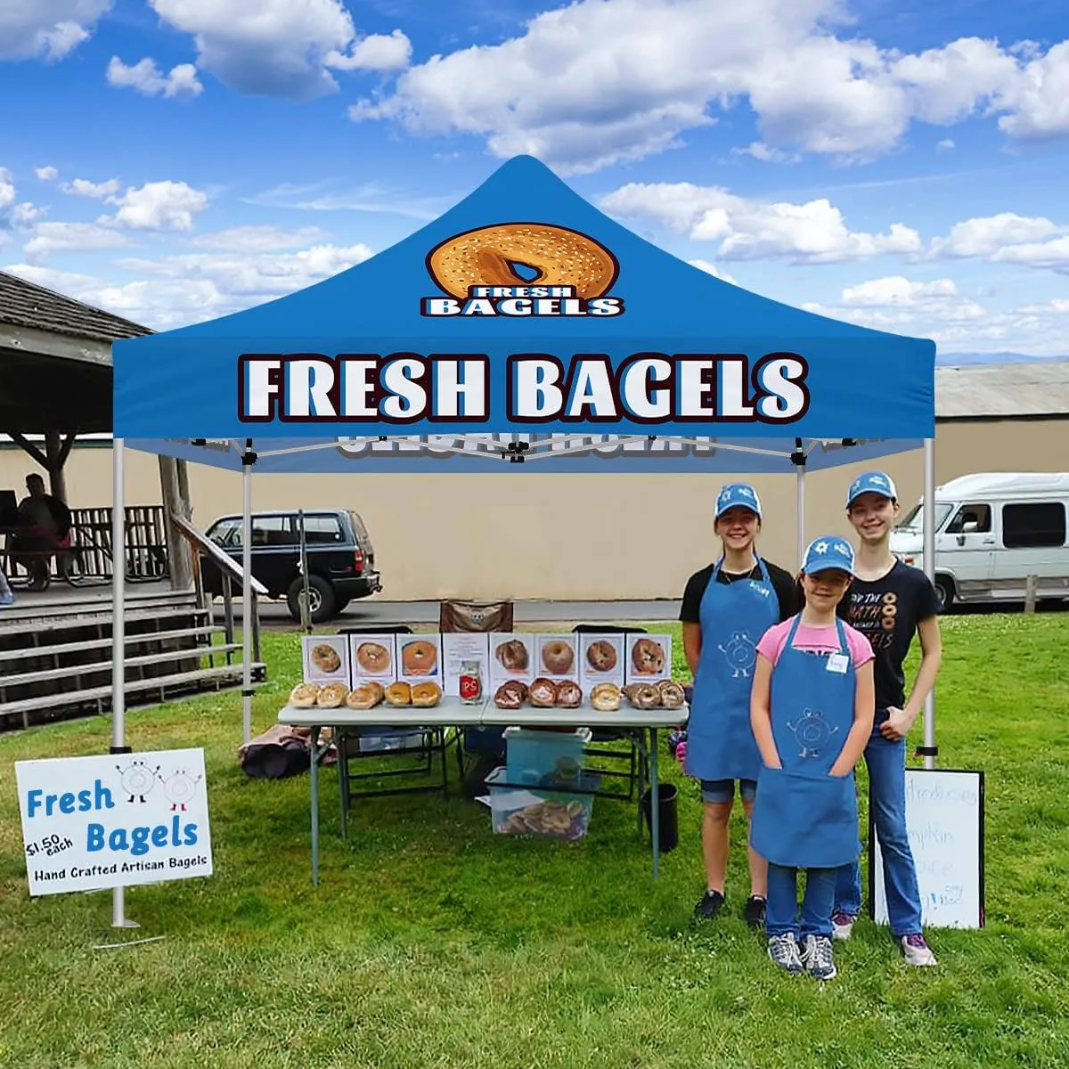 10x10 Food Vendor Tent-Canopy Tent for Outside for Bagel Bread Bakery Booth 