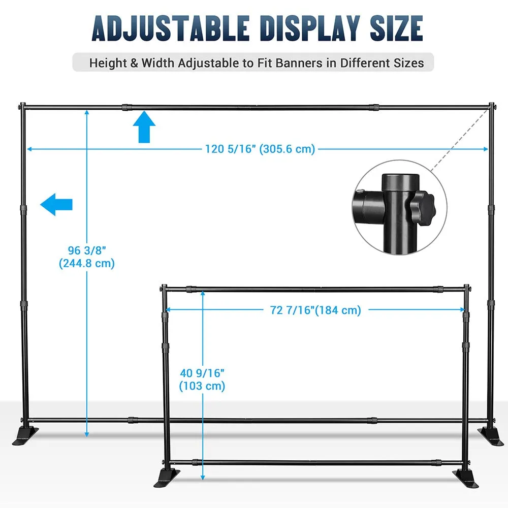 10x8 ft Adjustable Telescopic Trade Show Banner Stand