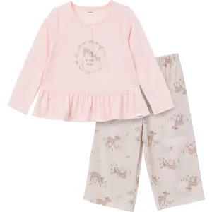 2-Piece Toddler Girls Deer Peplum Pajama Set