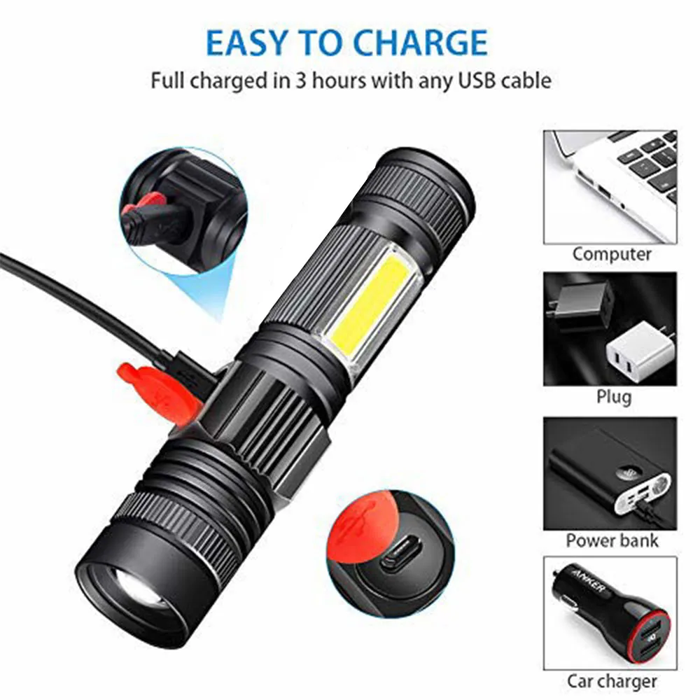 3-Mode LED Rechargeable Pocket Flashlight