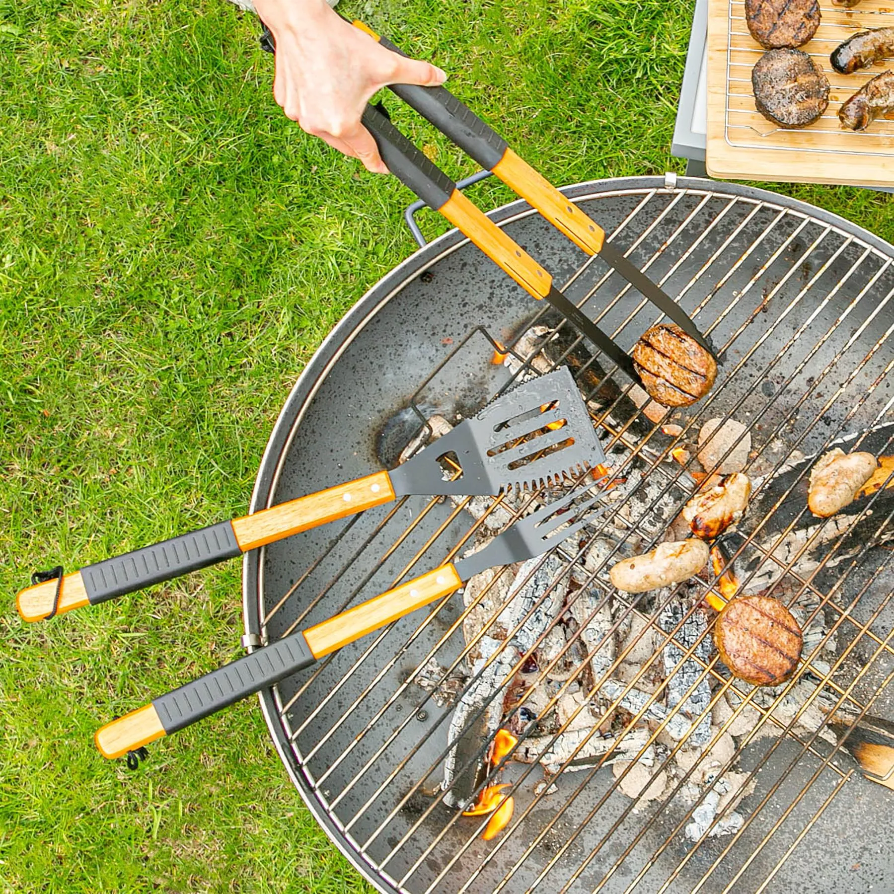 3pc Wooden BBQ Tools Set - By BobbyQ