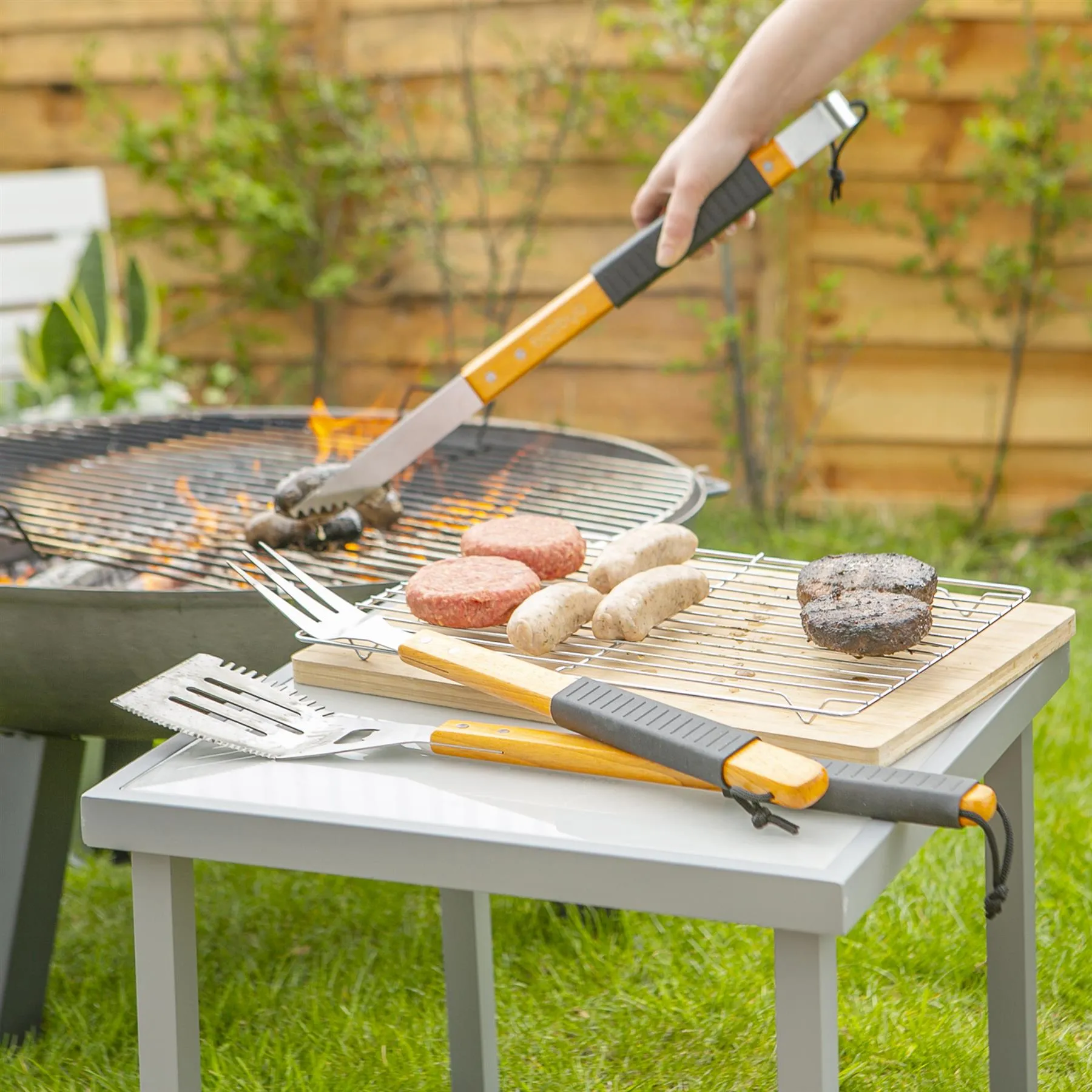 3pc Wooden BBQ Tools Set - By BobbyQ