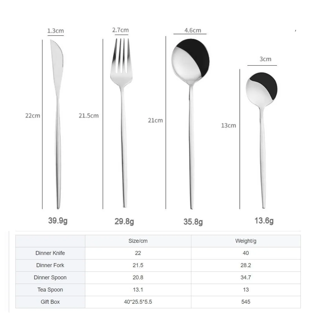 4 pcs Dining Utensils/Cutlery Set with Travel Pouch