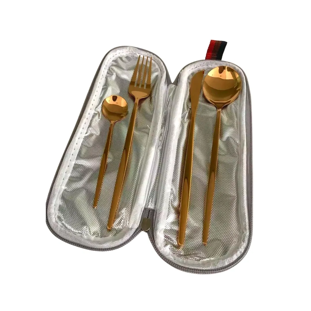 4 pcs Dining Utensils/Cutlery Set with Travel Pouch