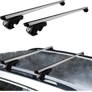 54" Universal Roof Rack Crossbars with Locks Adjustable Aluminum Cargo Carrier Fit for Cars with Side Rails