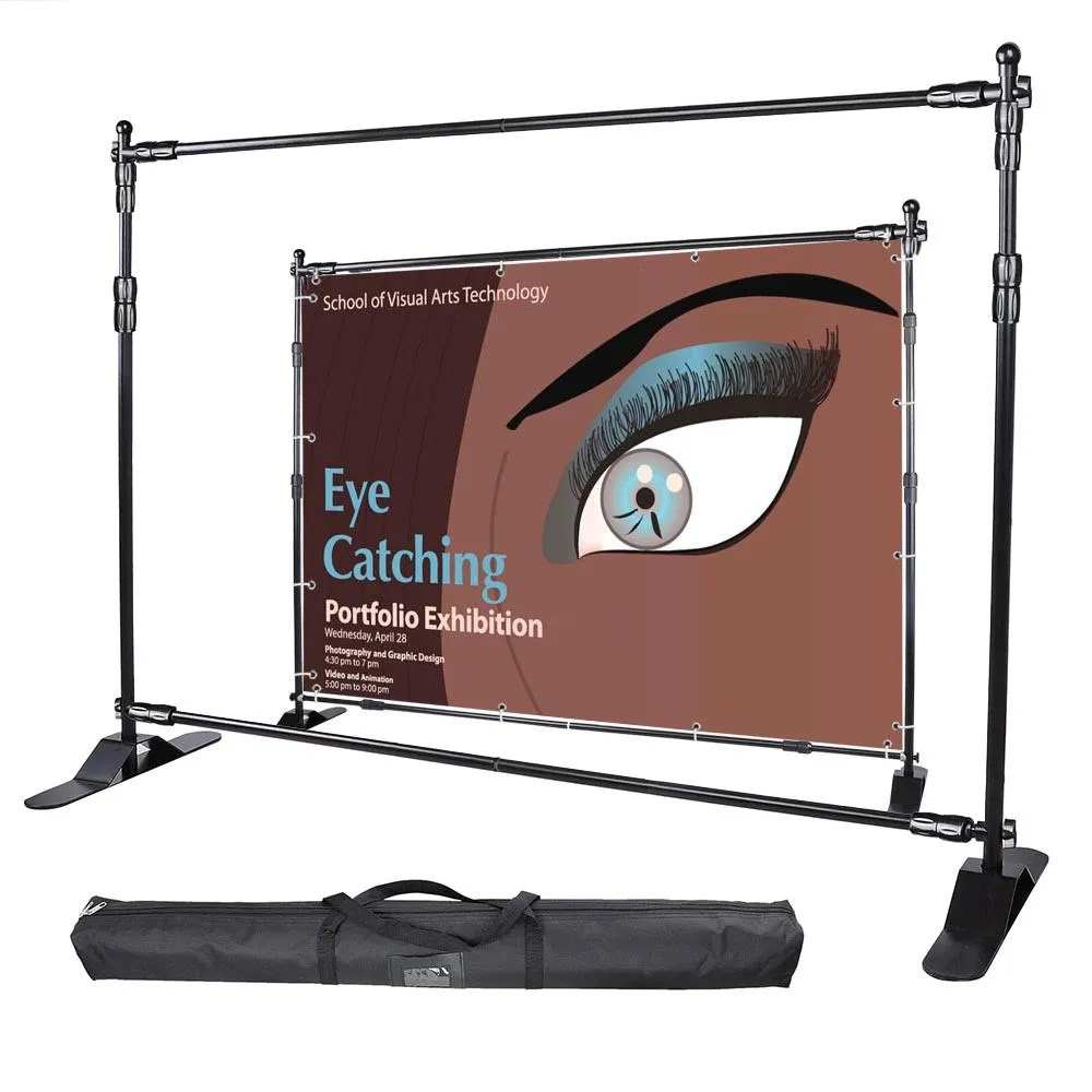 8 ft Adjustable Telescopic Trade Show Banner Stand