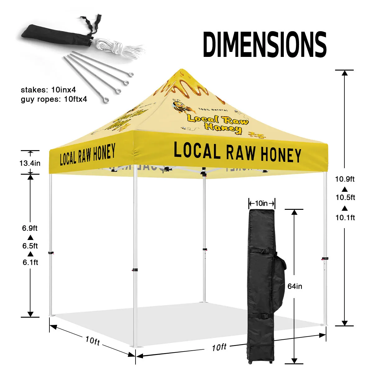 ABLEM8CANOPY 10x10 Outdoor Canopy Tent with sides for Local Honey Business