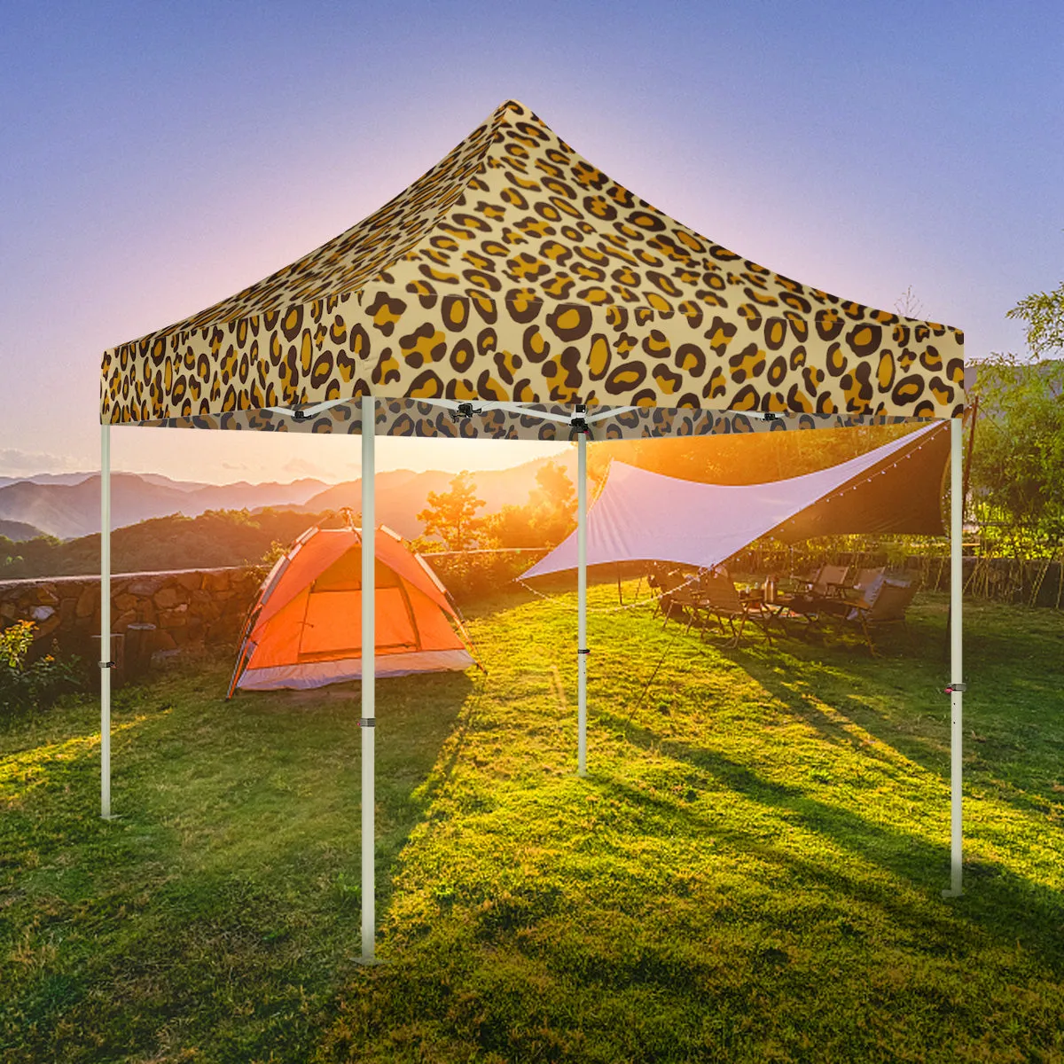 ABLEM8CANOPY 10x10 Pop Up Canopy Tent -  Leopard