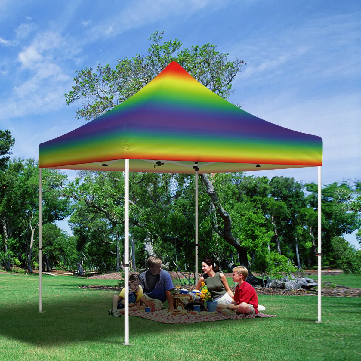 ABLEM8CANOPY 10x10 Pop Up Rainbow Canopy Tent