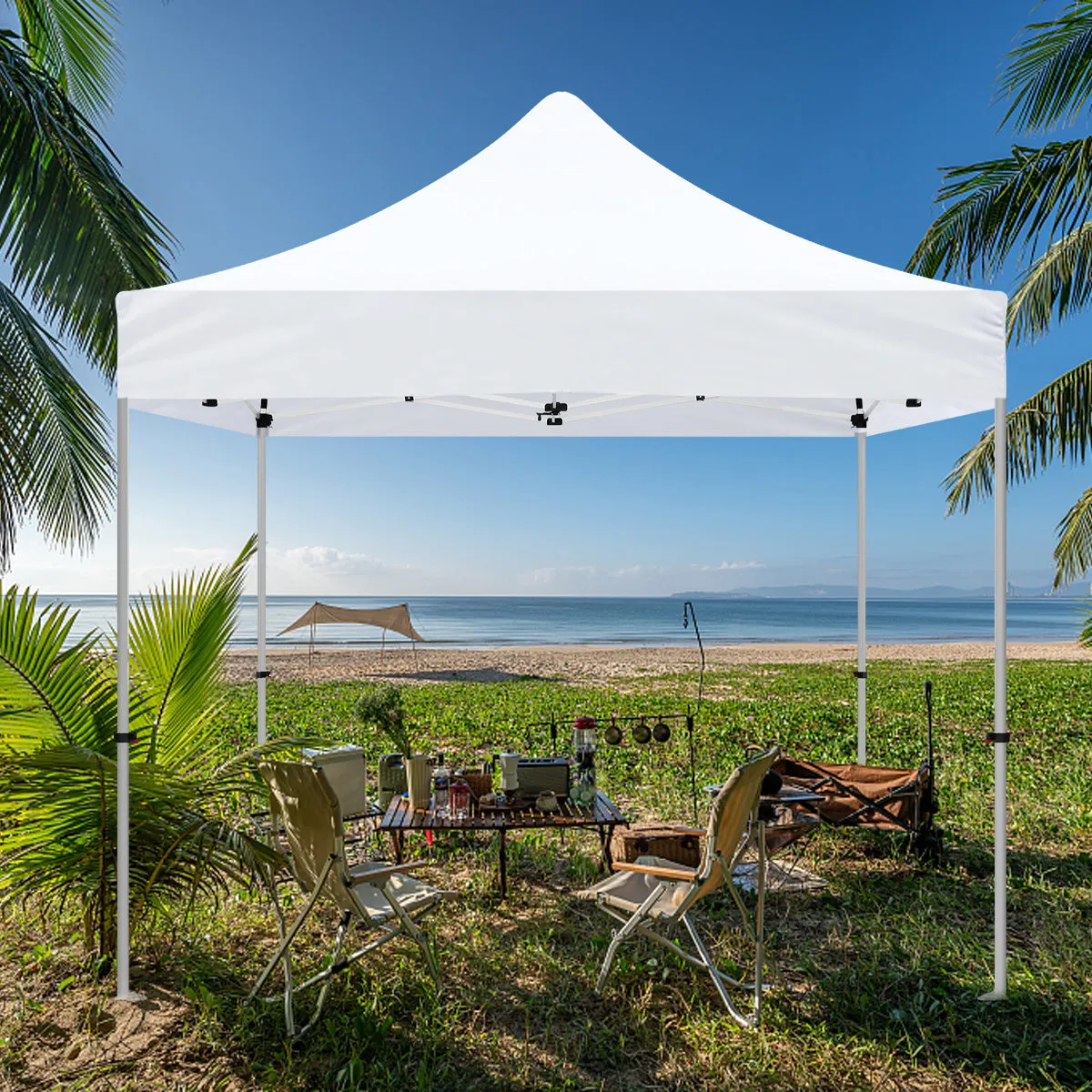 ABLEM8CANOPY 10x10 Pop Up White Canopy Tents