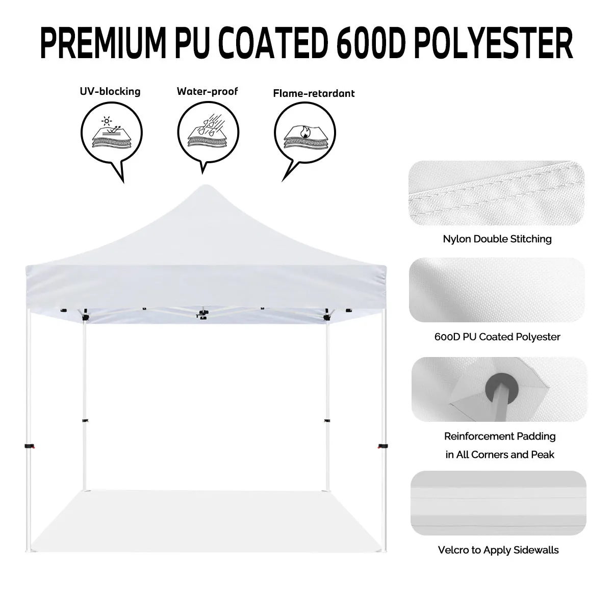 ABLEM8CANOPY 10x10 Pop Up White Canopy Tents