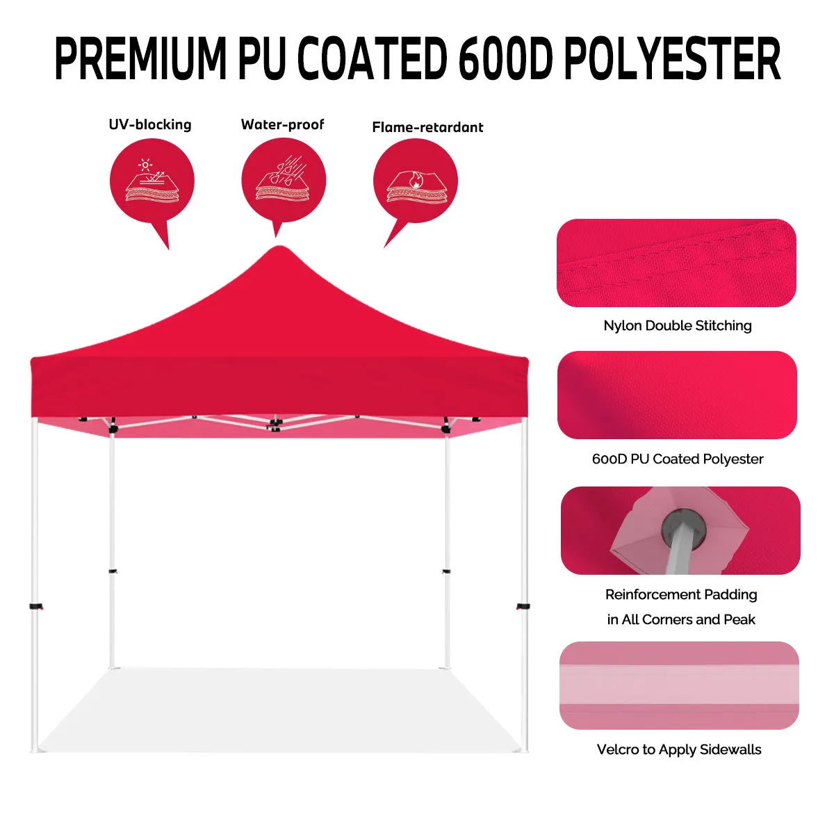 ABLEM8CANOPY 10x10 Red Canopy Tent