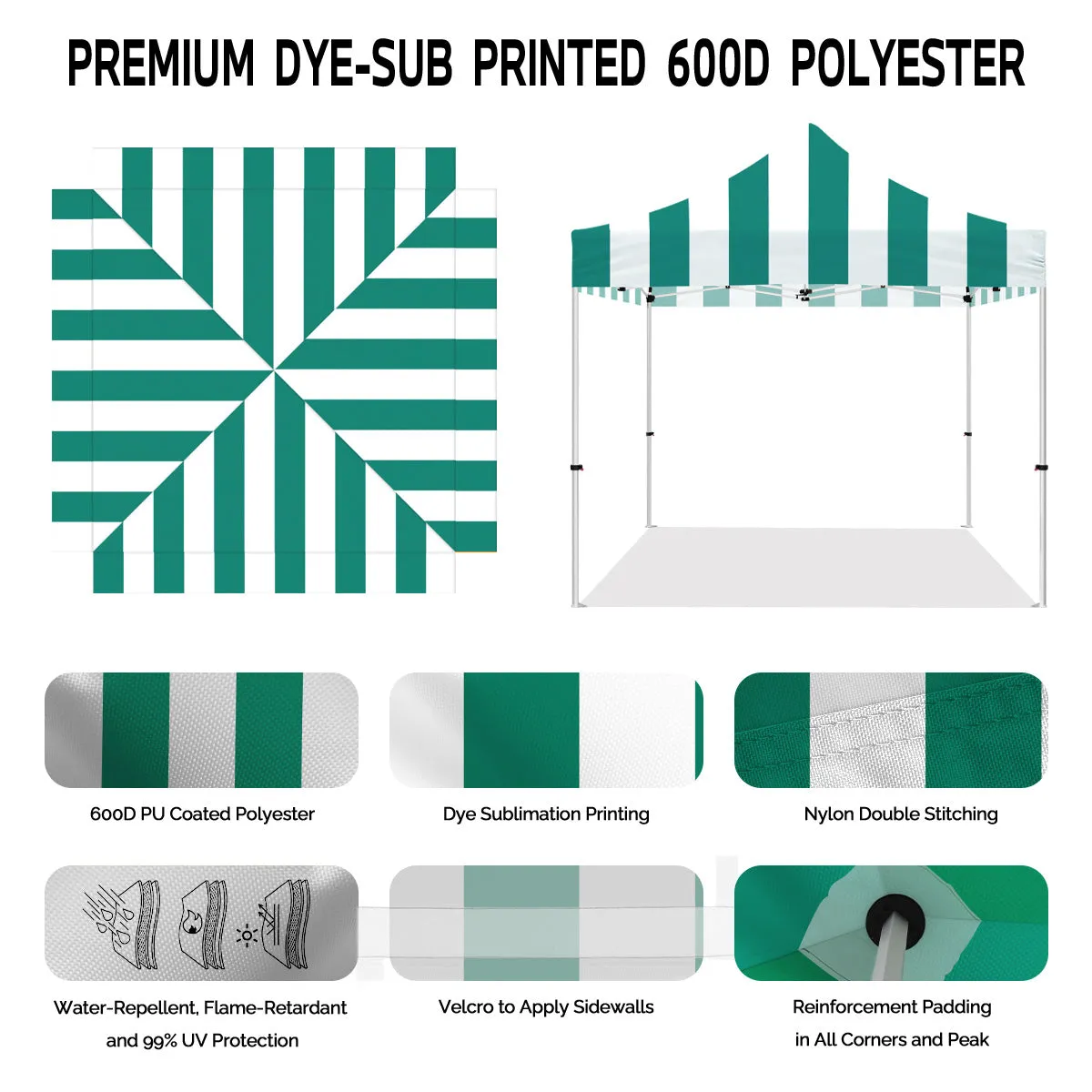 ABLEM8CANOPY Carnival 10x10 Pop Up Canopy Tent - Green