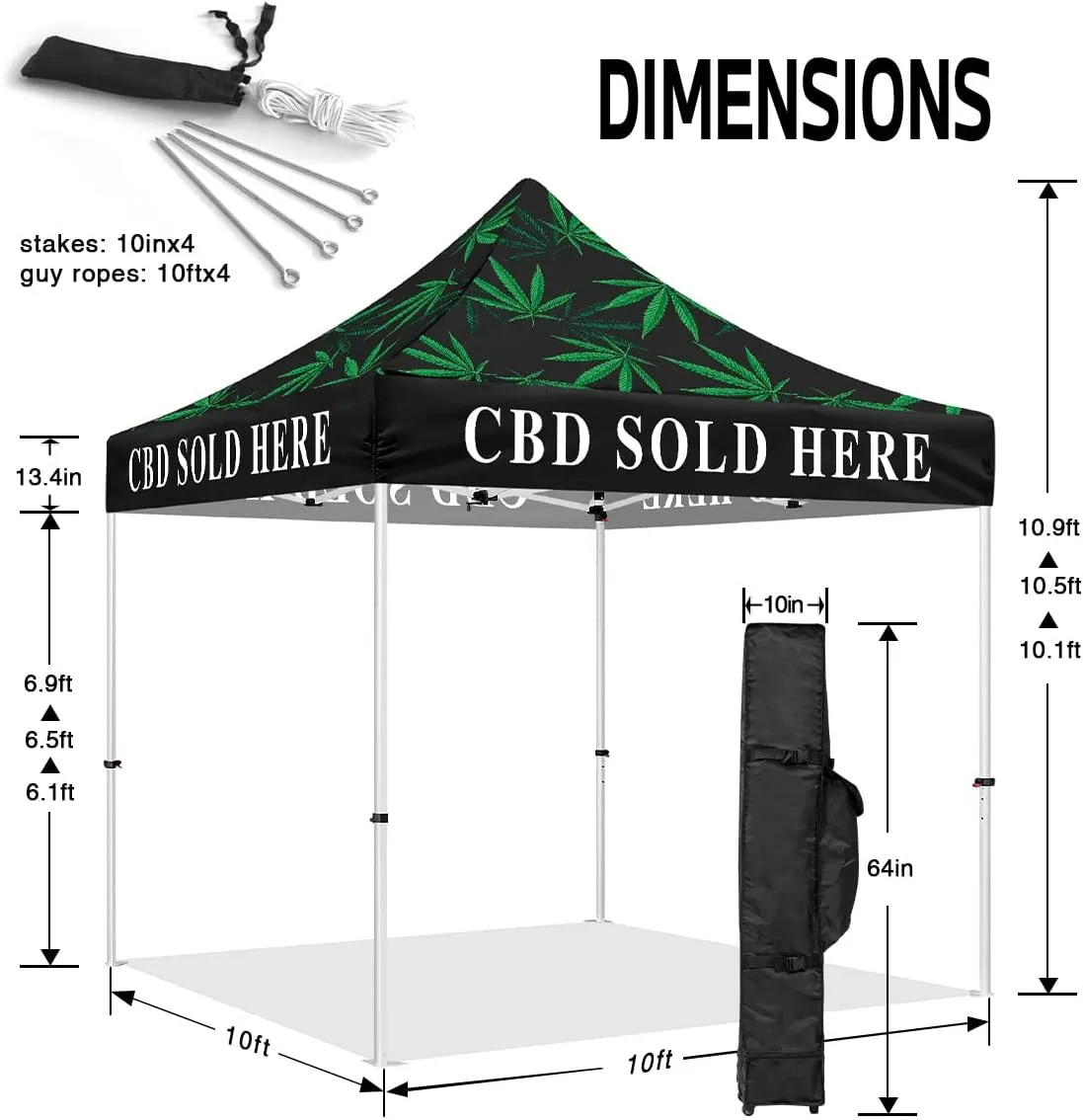 ABLEM8CANOPY  CBD Sold Here 10x10 Cooshade Pop Up Canopy Tent