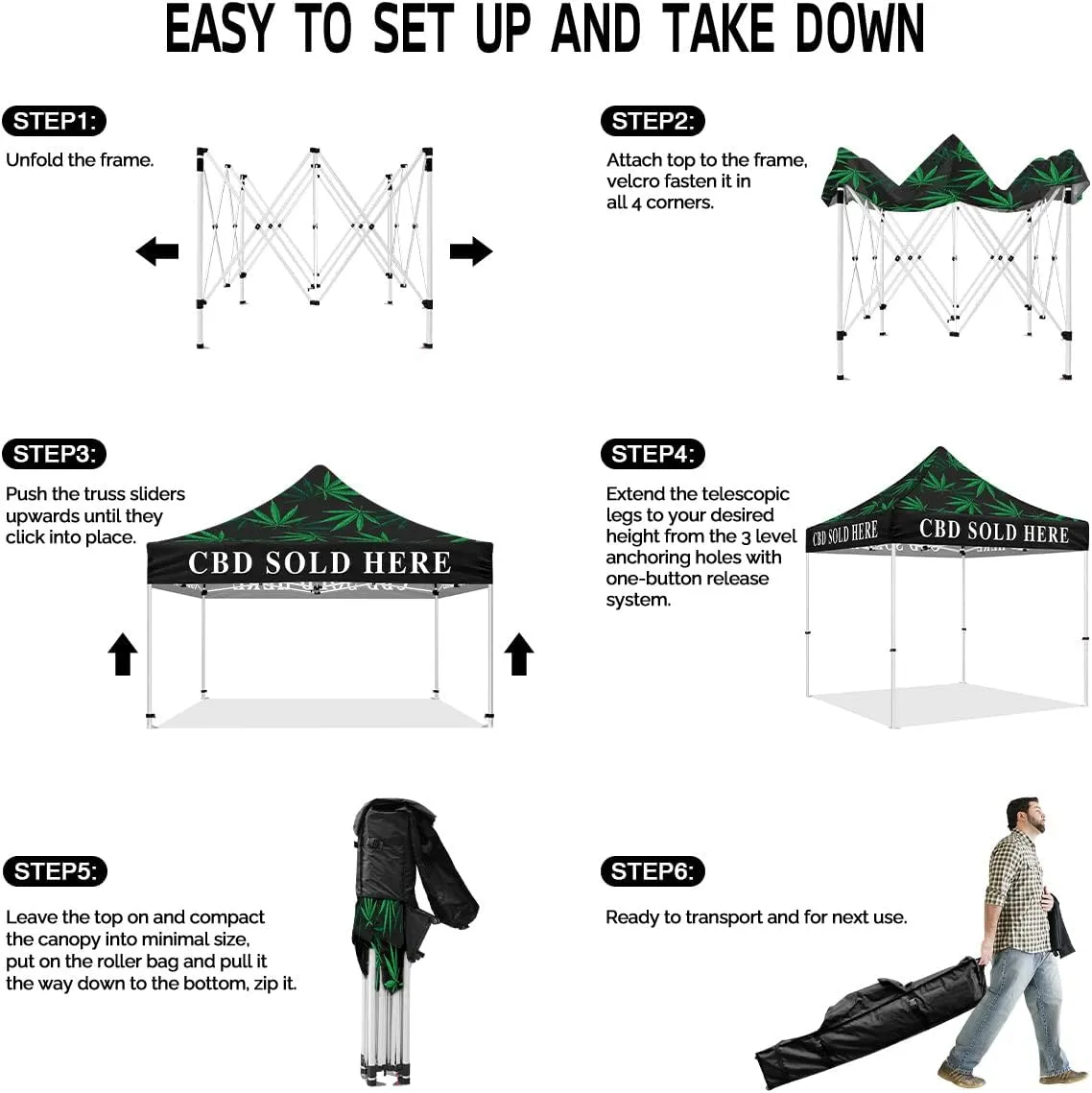 ABLEM8CANOPY  CBD Sold Here 10x10 Cooshade Pop Up Canopy Tent