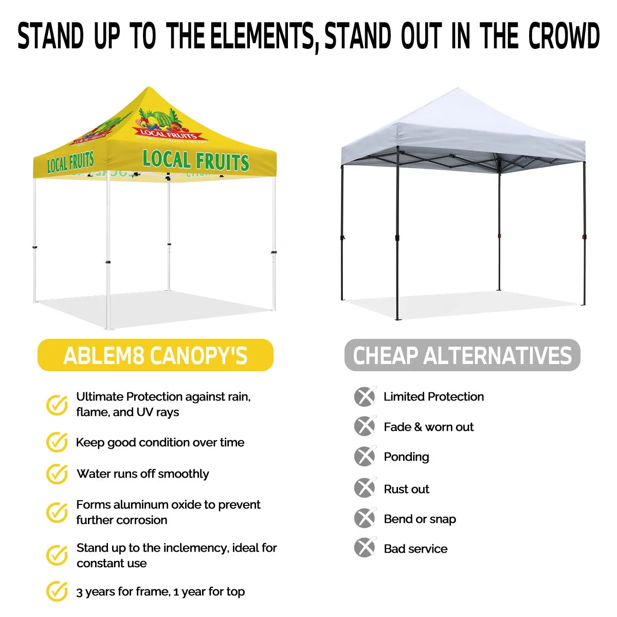 ABLEM8CANOPY Local Fruits 10x10 Pop Up Branded Canopy Tents