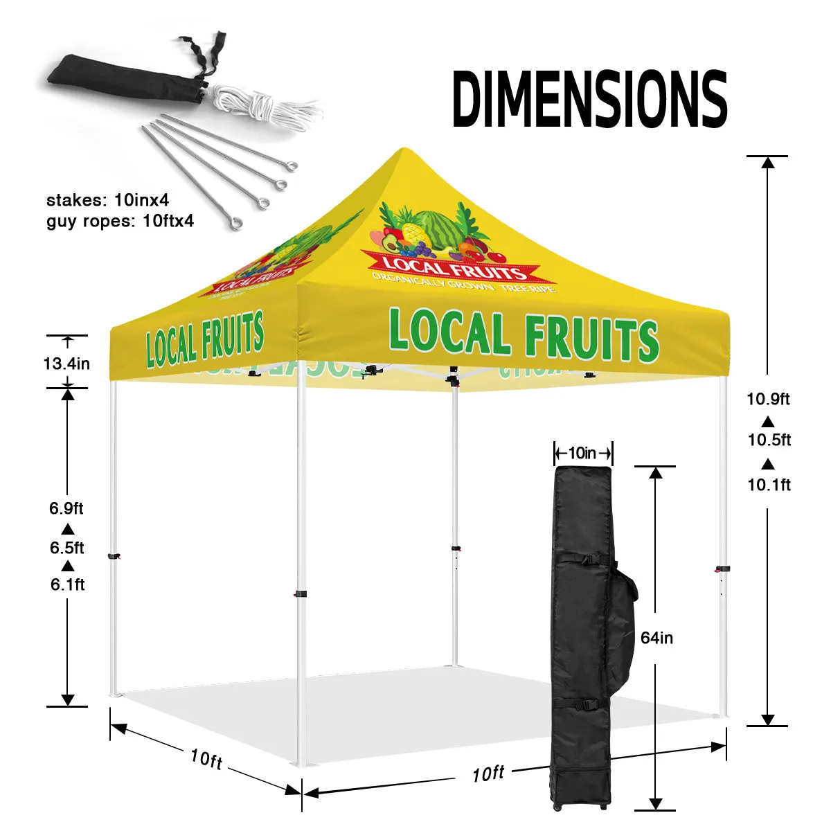 ABLEM8CANOPY Local Fruits 10x10 Pop Up Branded Canopy Tents