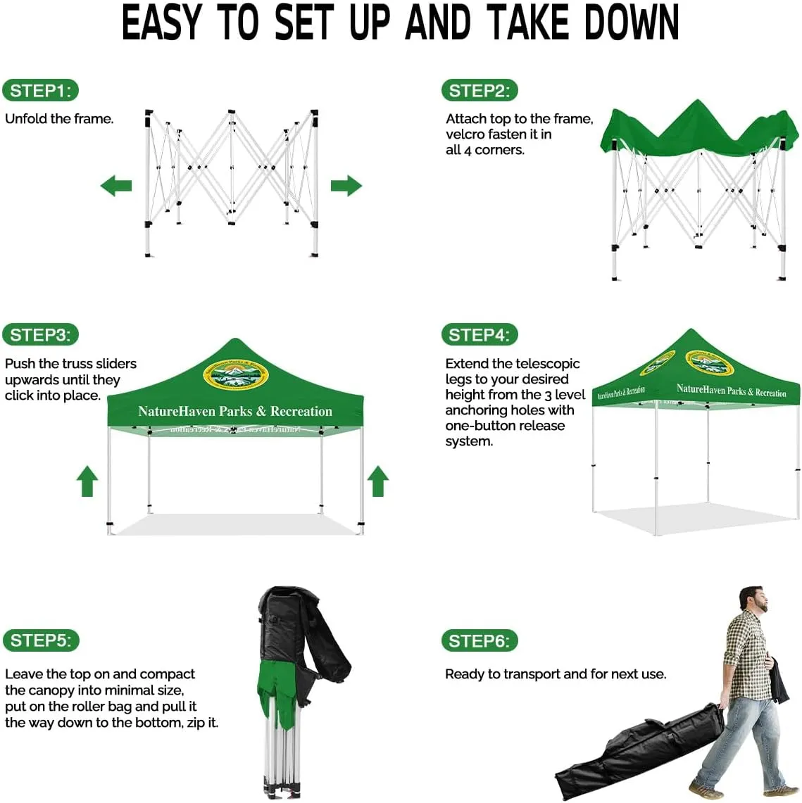 ABLEM8CANOPY Naturehaven Park & Recreation 10 By 10 Pop Up Canopy Tent