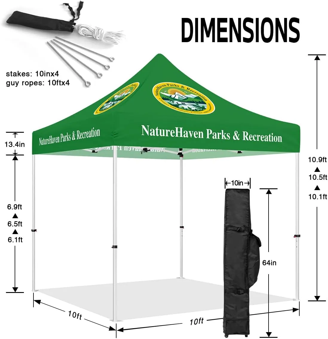 ABLEM8CANOPY Naturehaven Park & Recreation 10 By 10 Pop Up Canopy Tent