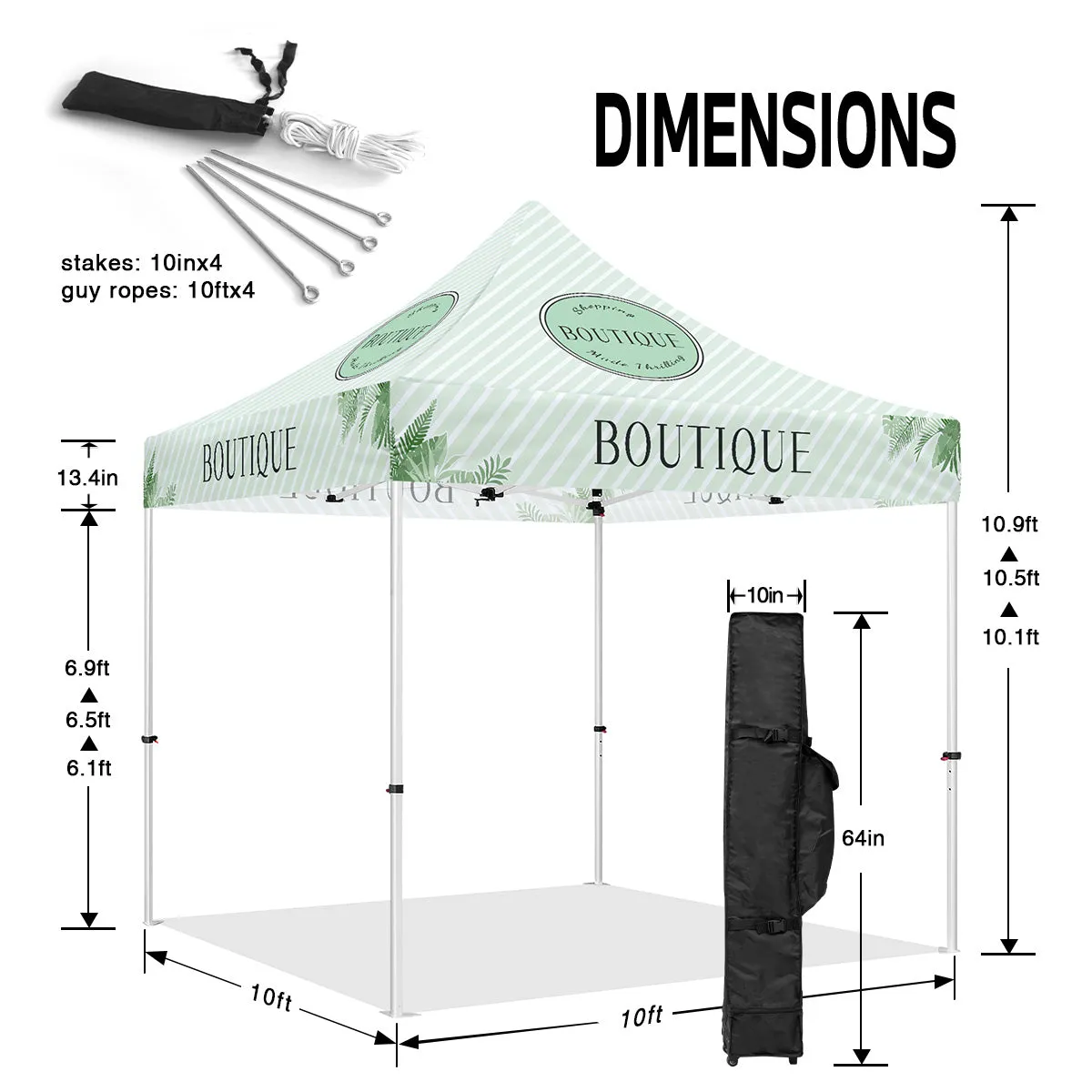 ABLEM8CANOPY Outdoor 10x10 Collapsible Tent Canopy for Boutique