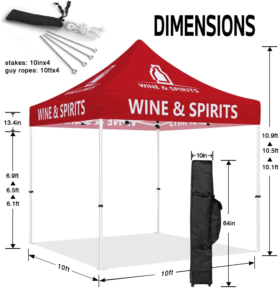 ABLEM8CANOPY  Wine and Spirits 10x10 Pop Up Canopy Tent