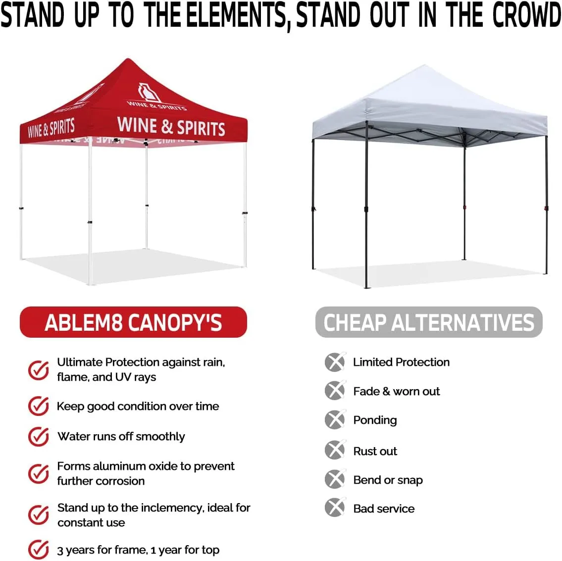 ABLEM8CANOPY  Wine and Spirits 10x10 Pop Up Canopy Tent