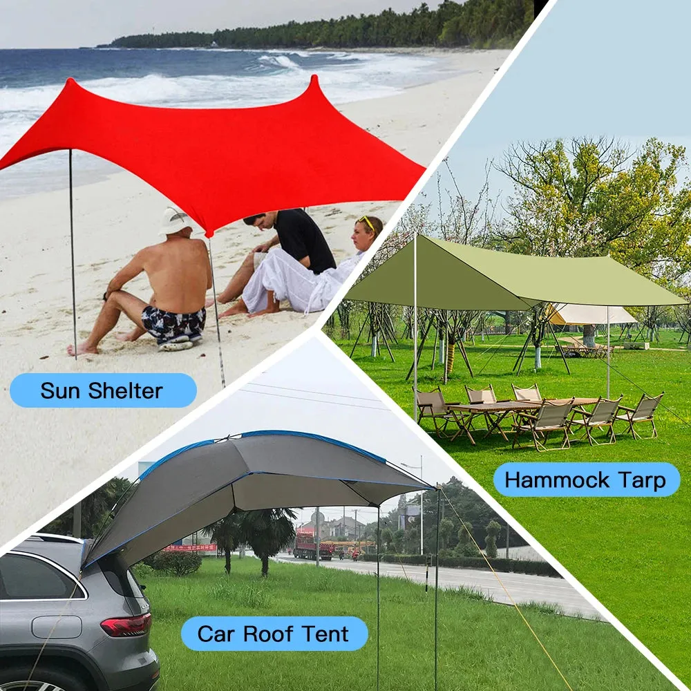 Adjustable Camping Tent Poles Telescopic Tarp Poles Portable Lightweight Aluminum Pole for Outdoor Awnings Canopy Accessories