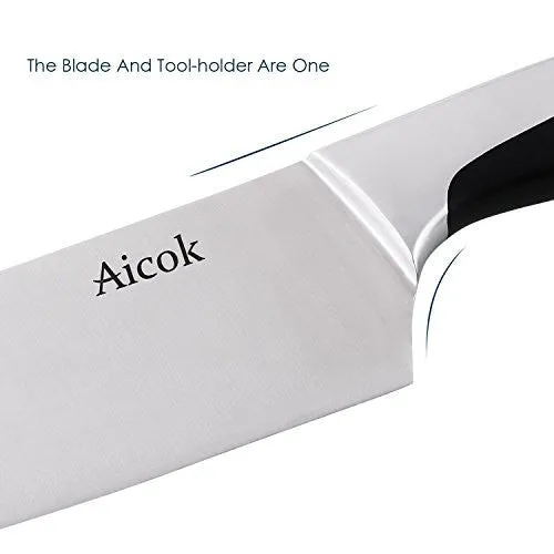 Aicok 8-Inch Chef Kitchen Knife with Stainless Steel Razor Sharp Blade and Ergonomic Handle