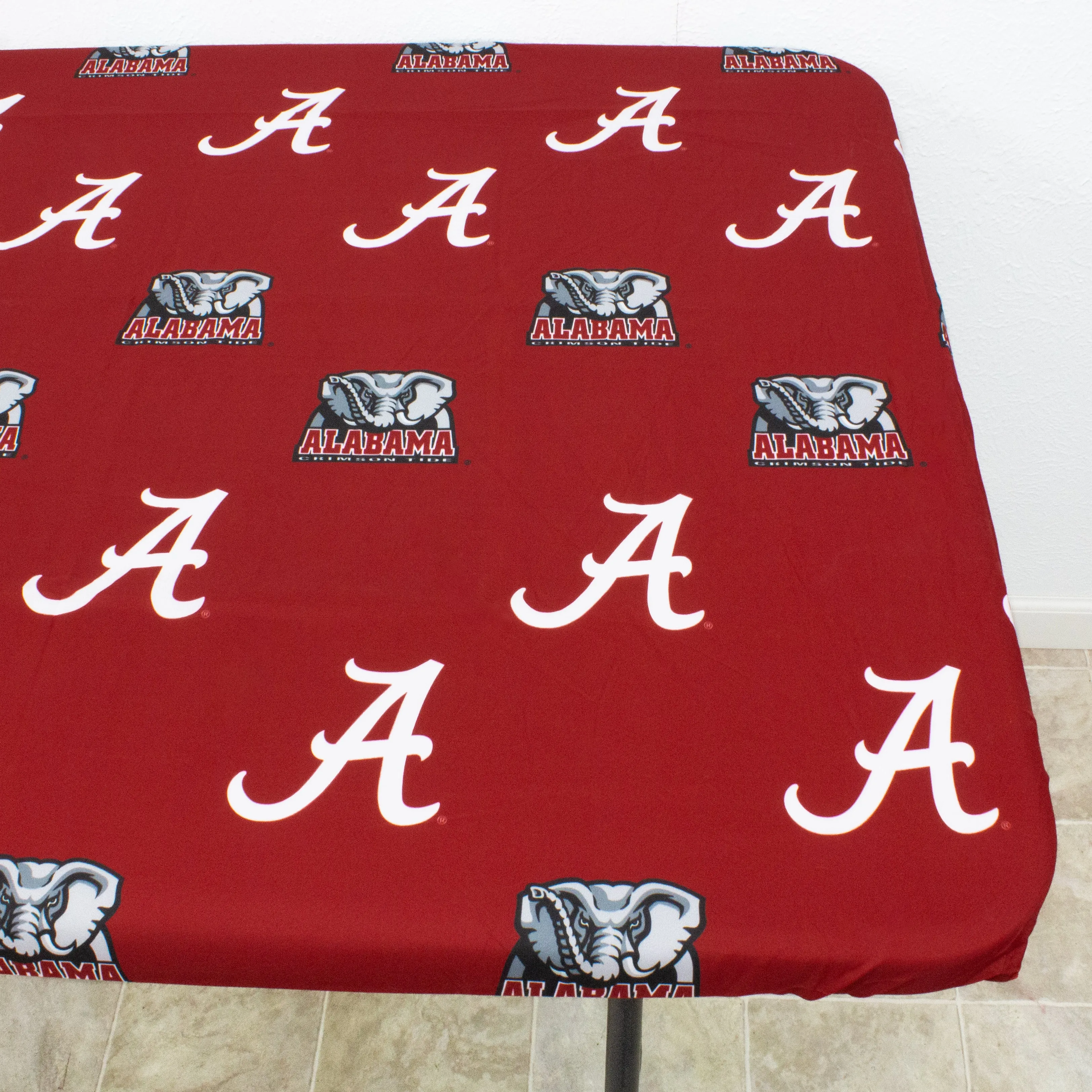 Alabama Crimson Tide Fitted Table Cover / Tablecloth:  3 Sizes Available