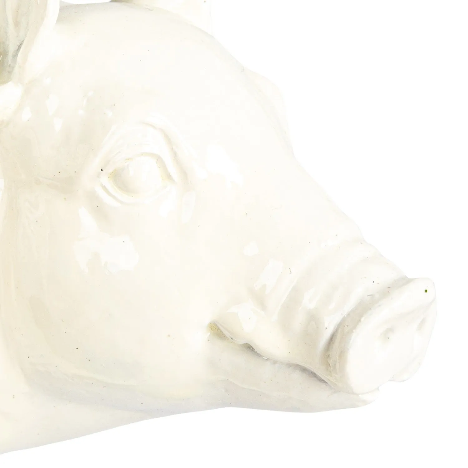 Antique White Pig Taper Holder