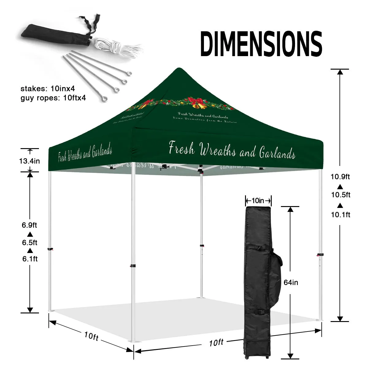 Best Craft Show Tents-10x10 Tent with Canopy Attached for Fresh Wreaths & Garlands