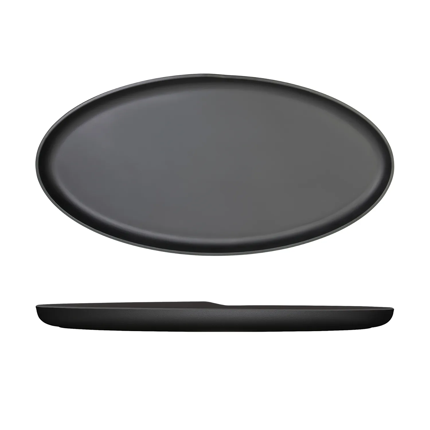 Black Copenhagen Oval Melamine Dish 55 x 27.5cm - Pack 1