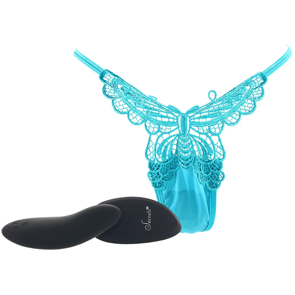 Blue Butterfly Thong & Remote Panty Vibe XL