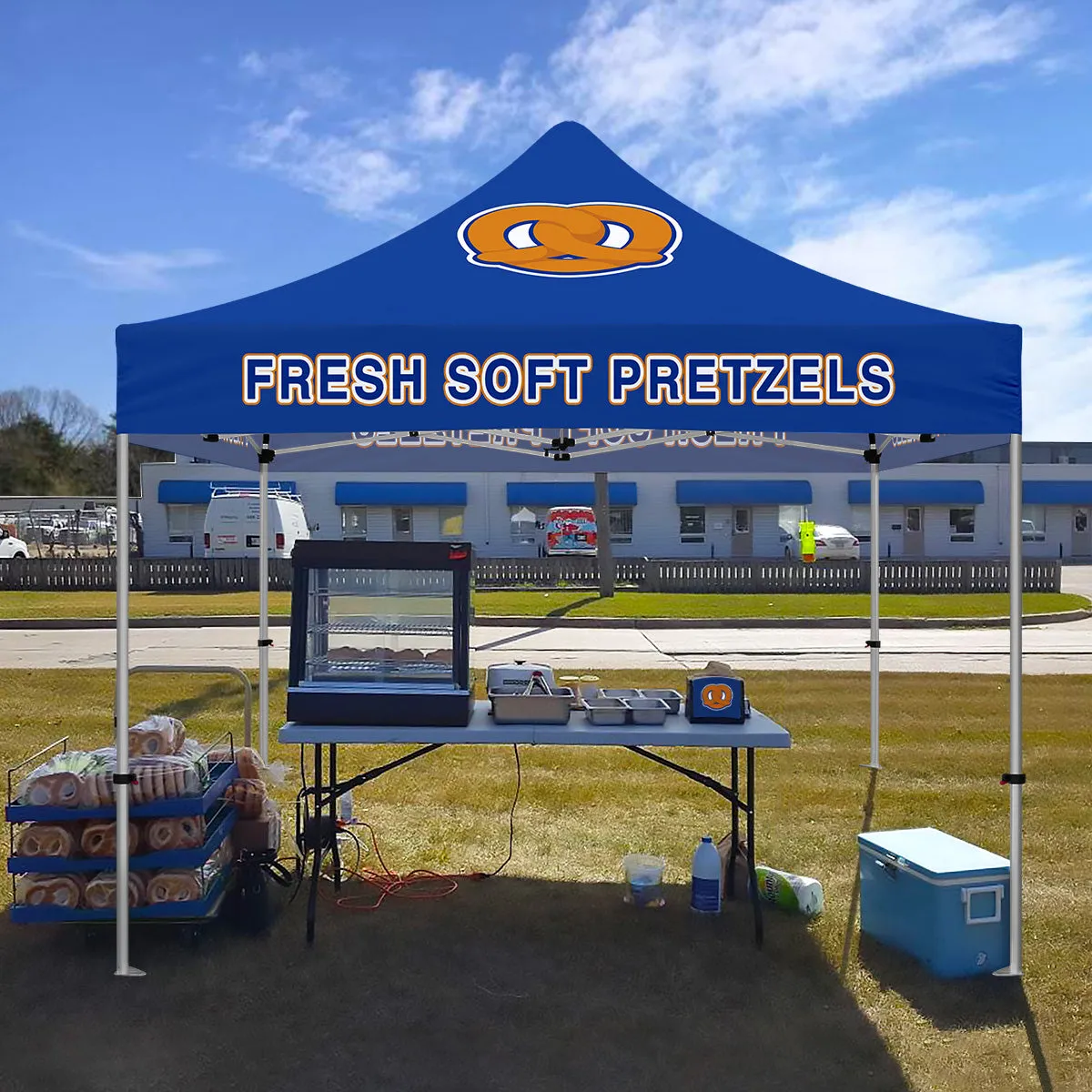 Booth Tents- Fresh Soft Pretzels 10x10 Pop Up Canopy Tent