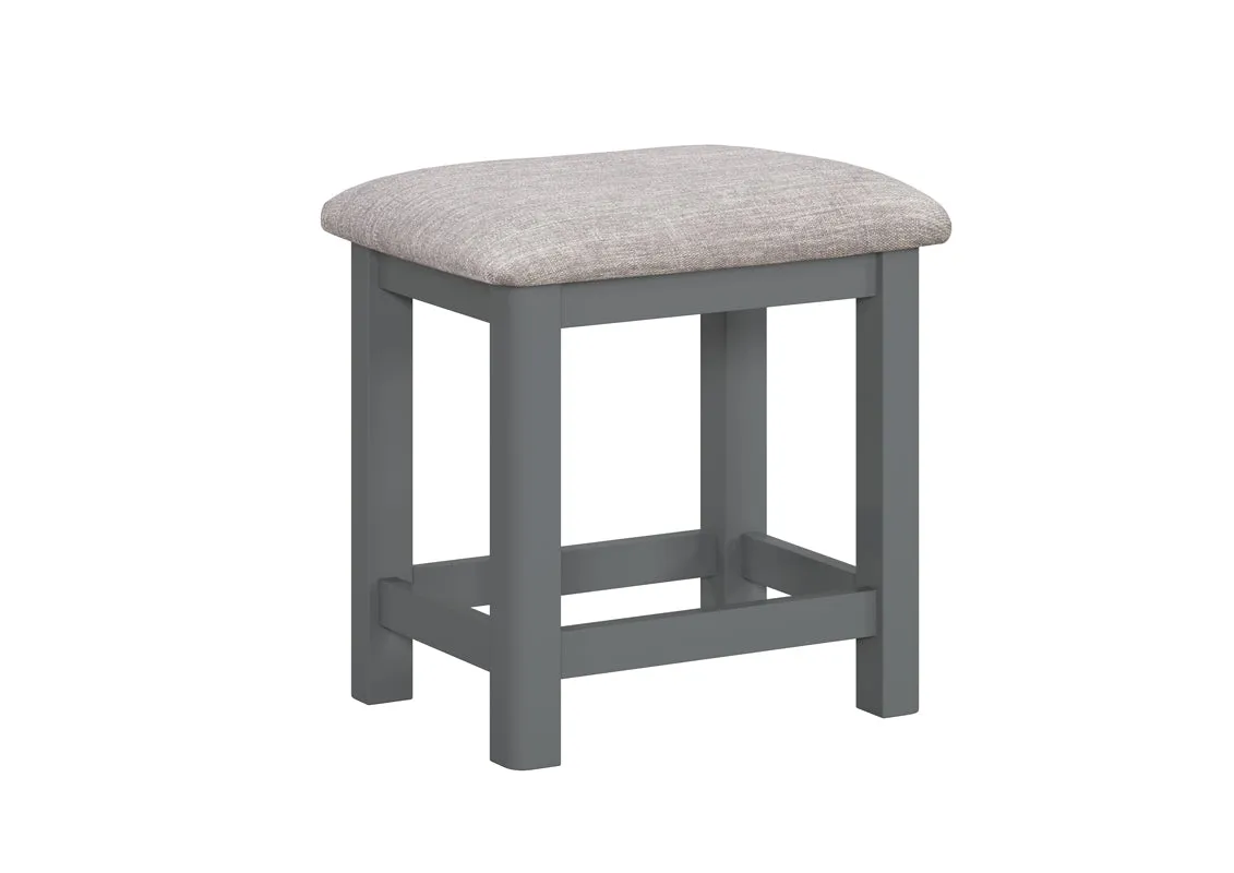 Camden Slate Dressing Table Stool with Fabric Seat