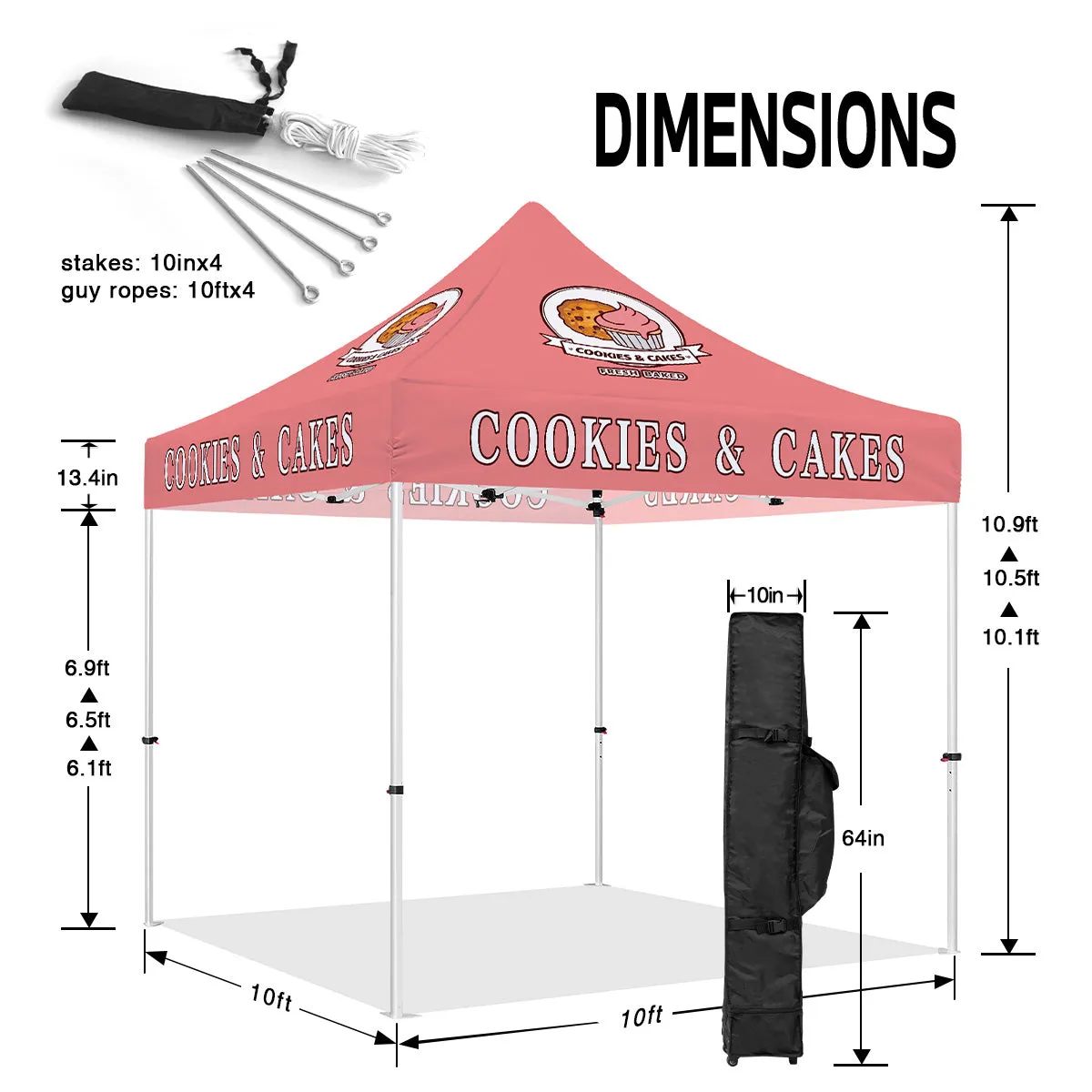 Camping Food Tent-10 Canopy Tent for Cookies & Cakes