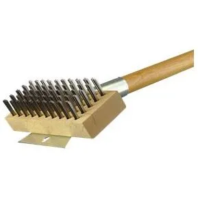 Chef Felton - 30" Heavy-Duty Oven & Grill Brush - Horizontal Scraper - Flat Steel Bristles