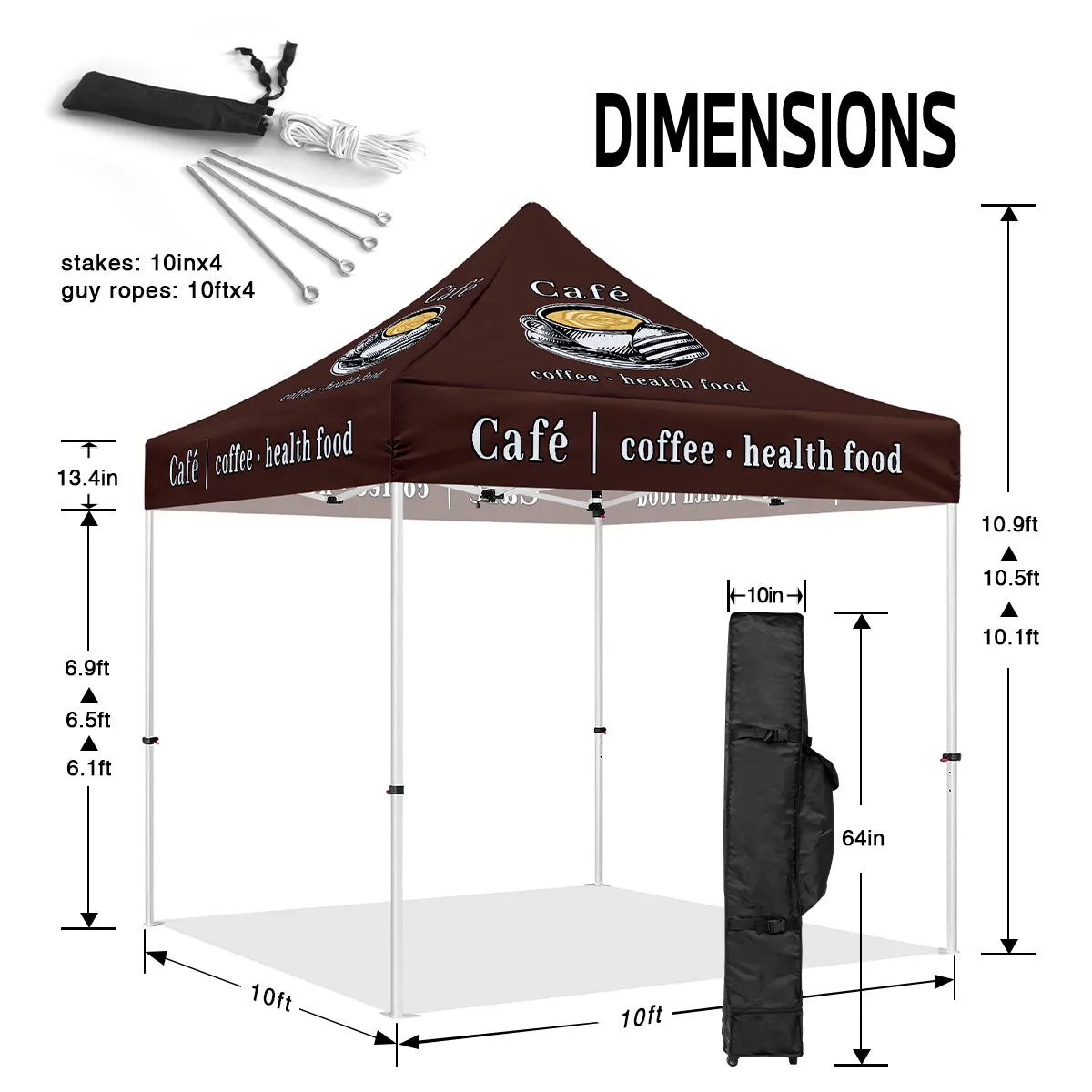 Coffee Canopy-10x10 Pop Up Tents and Canopies for Coffee and Food Outdoor Catering