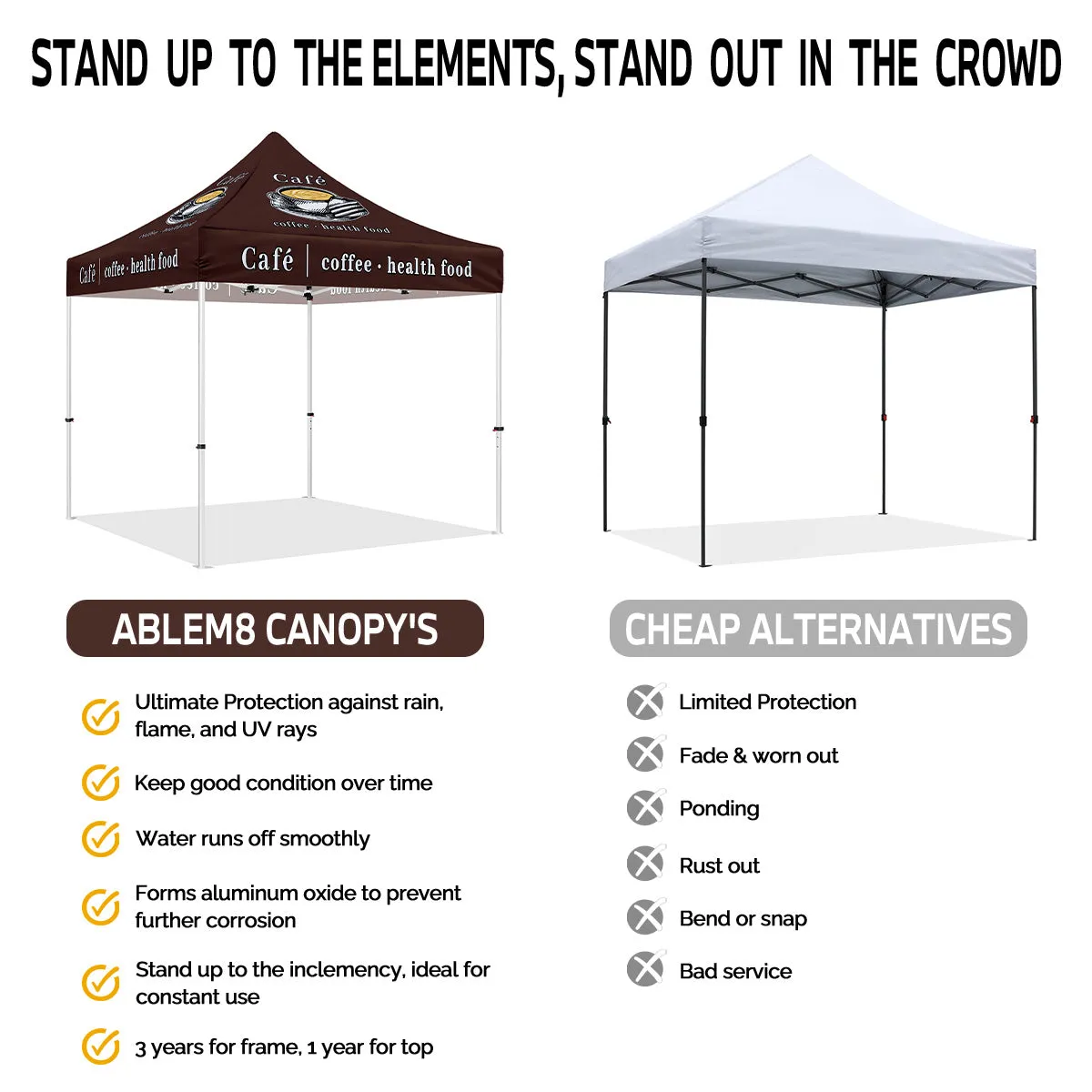 Coffee Canopy-10x10 Pop Up Tents and Canopies for Coffee and Food Outdoor Catering