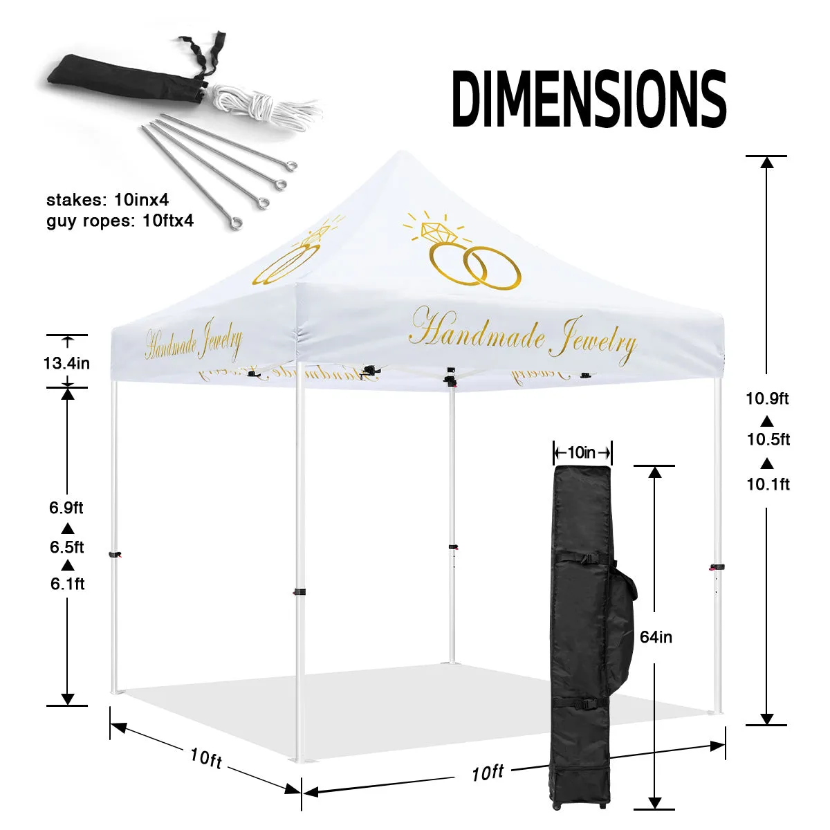 Craft Fair Tent-ABLEM8CANOPY Handmade Jewelry 10x10 Pop Up Canopy Tent