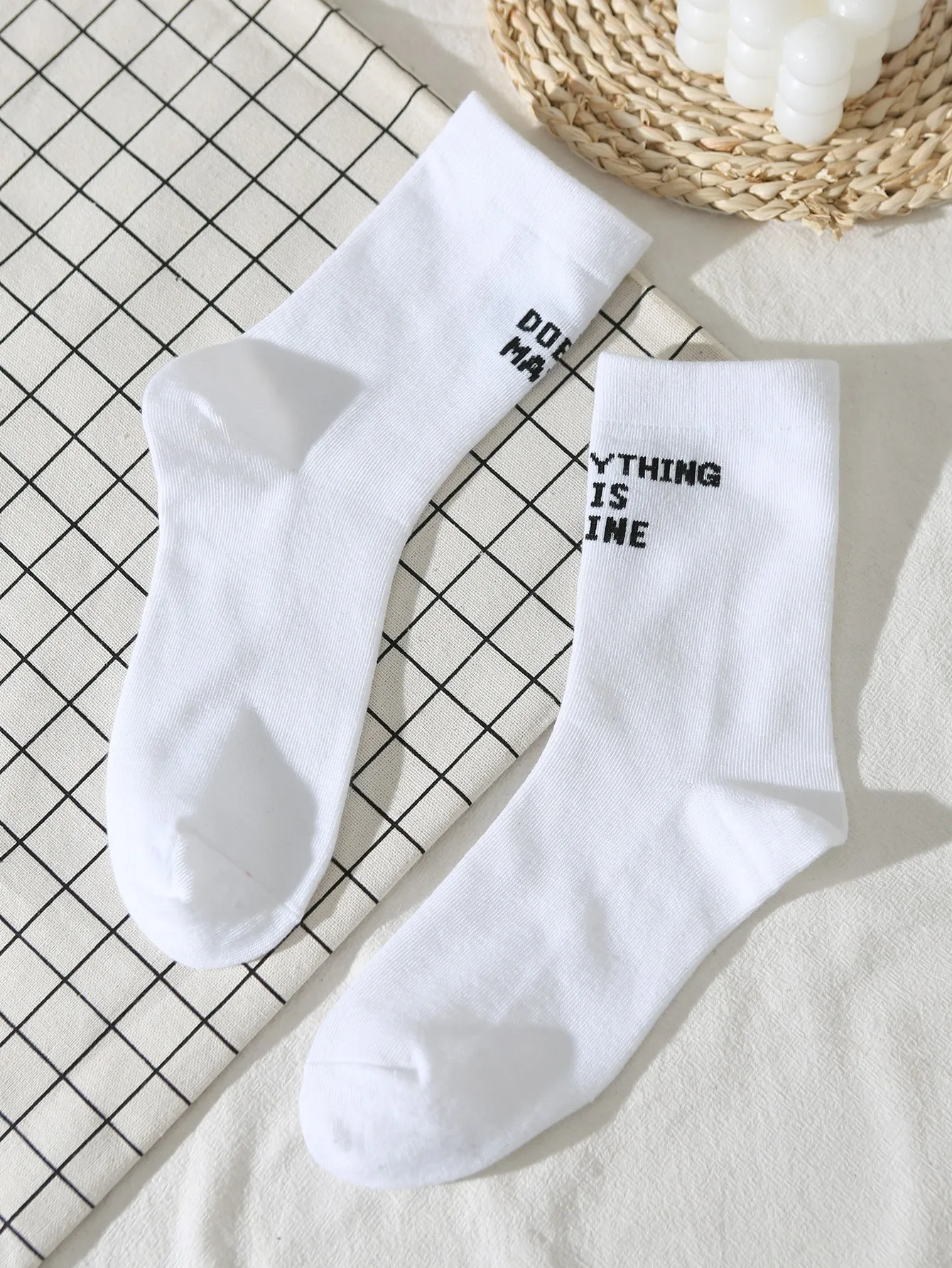 Everything is Fine Crew Socks Silly Socks for Women Funky Socks Funny Socks