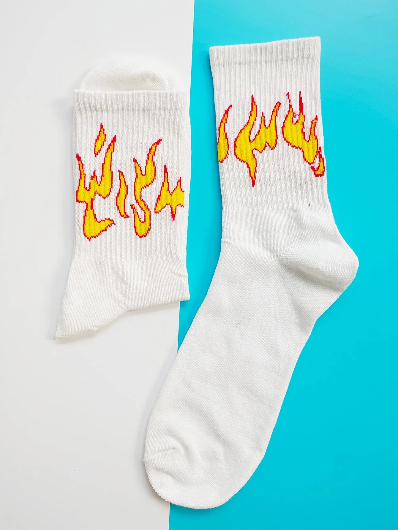 Flame Design Crew Socks Silly Socks for Men Funky Socks Funny Socks Novelty