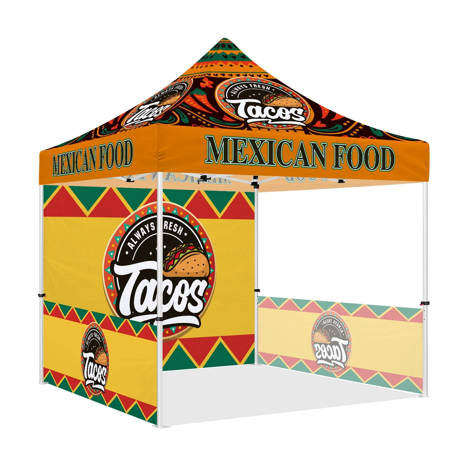 Food Canopy Tent-10x10 Canopies Pop Up Tents for for Mexican Food Vendors Serving Tacos