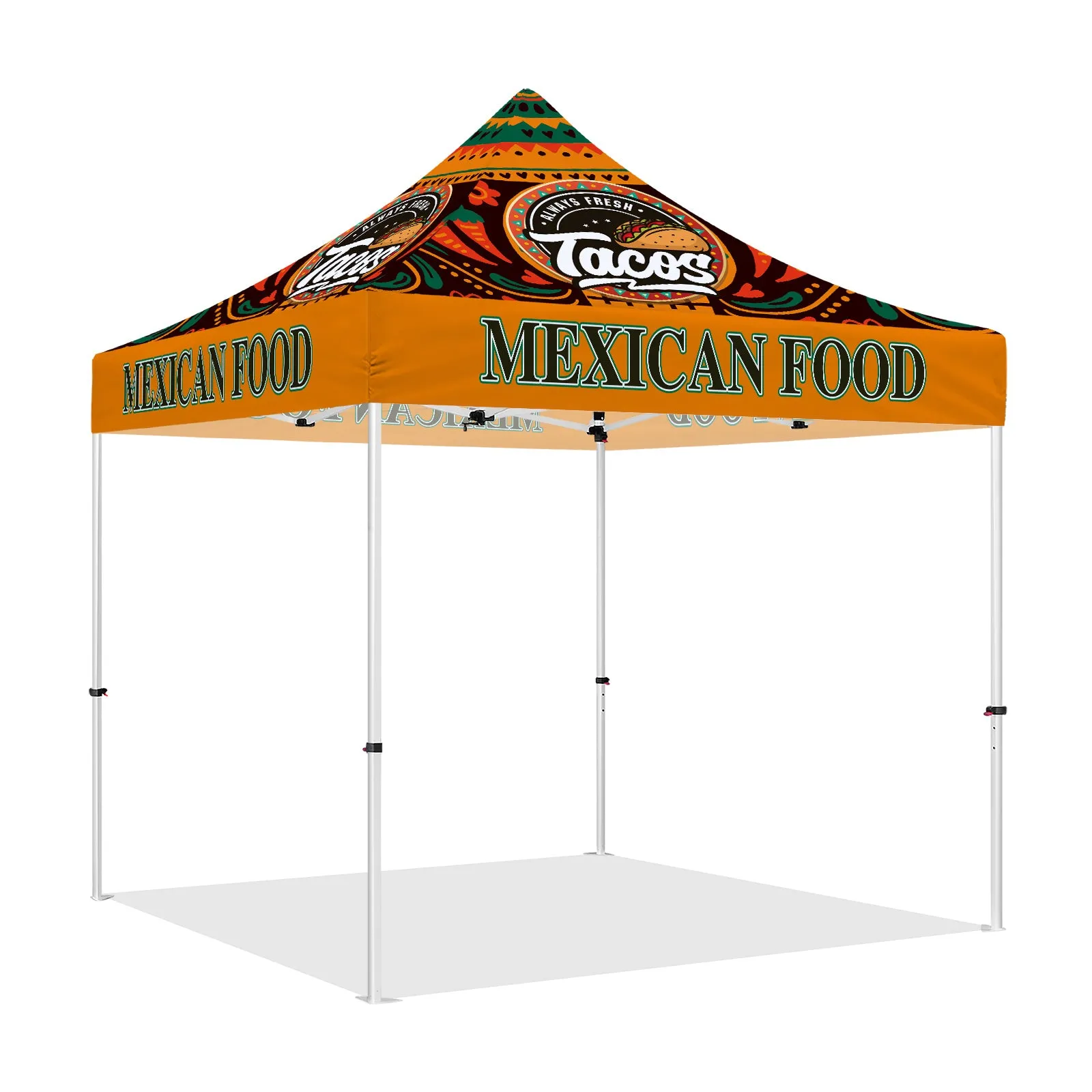 Food Canopy Tent-10x10 Canopies Pop Up Tents for for Mexican Food Vendors Serving Tacos