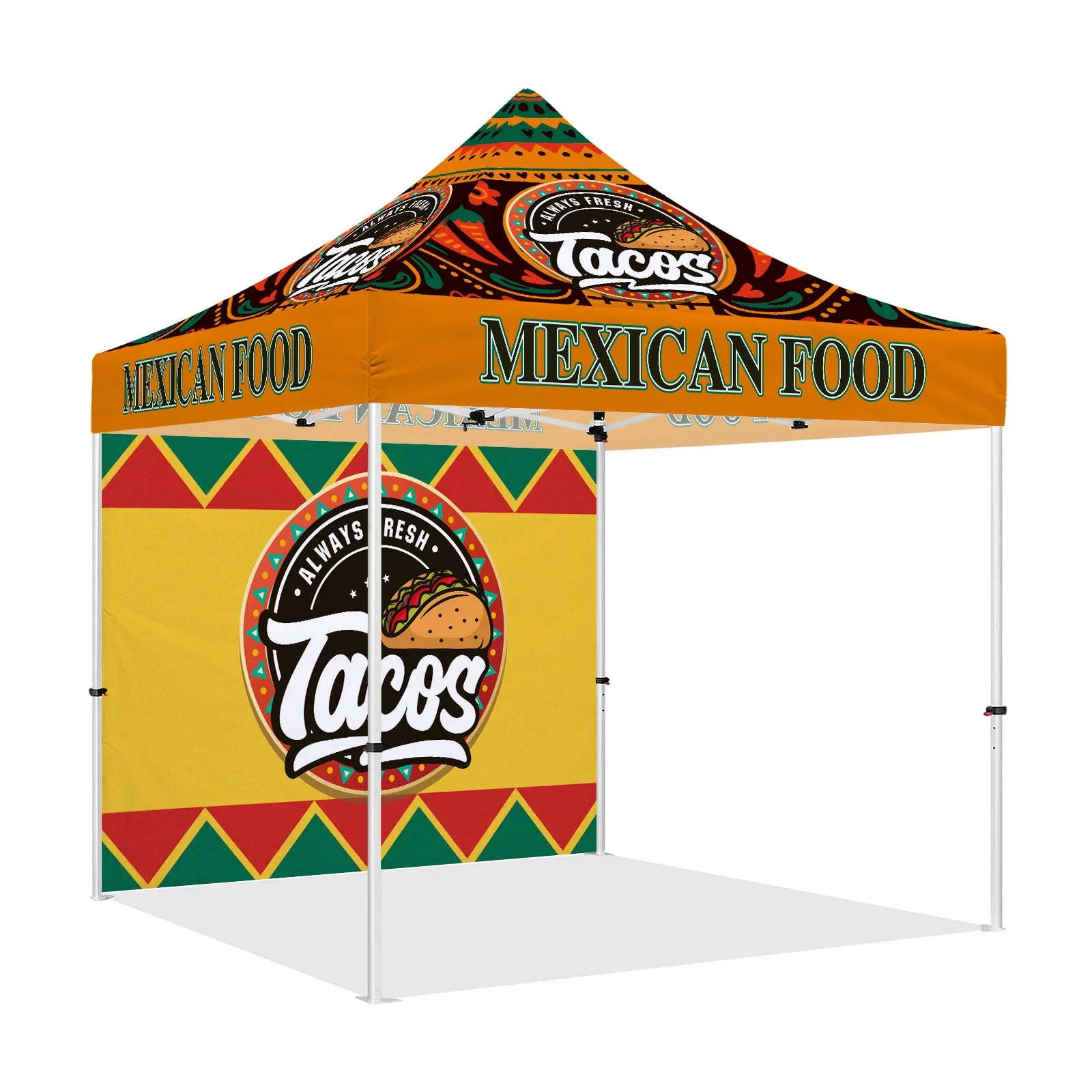 Food Canopy Tent-10x10 Canopies Pop Up Tents for for Mexican Food Vendors Serving Tacos