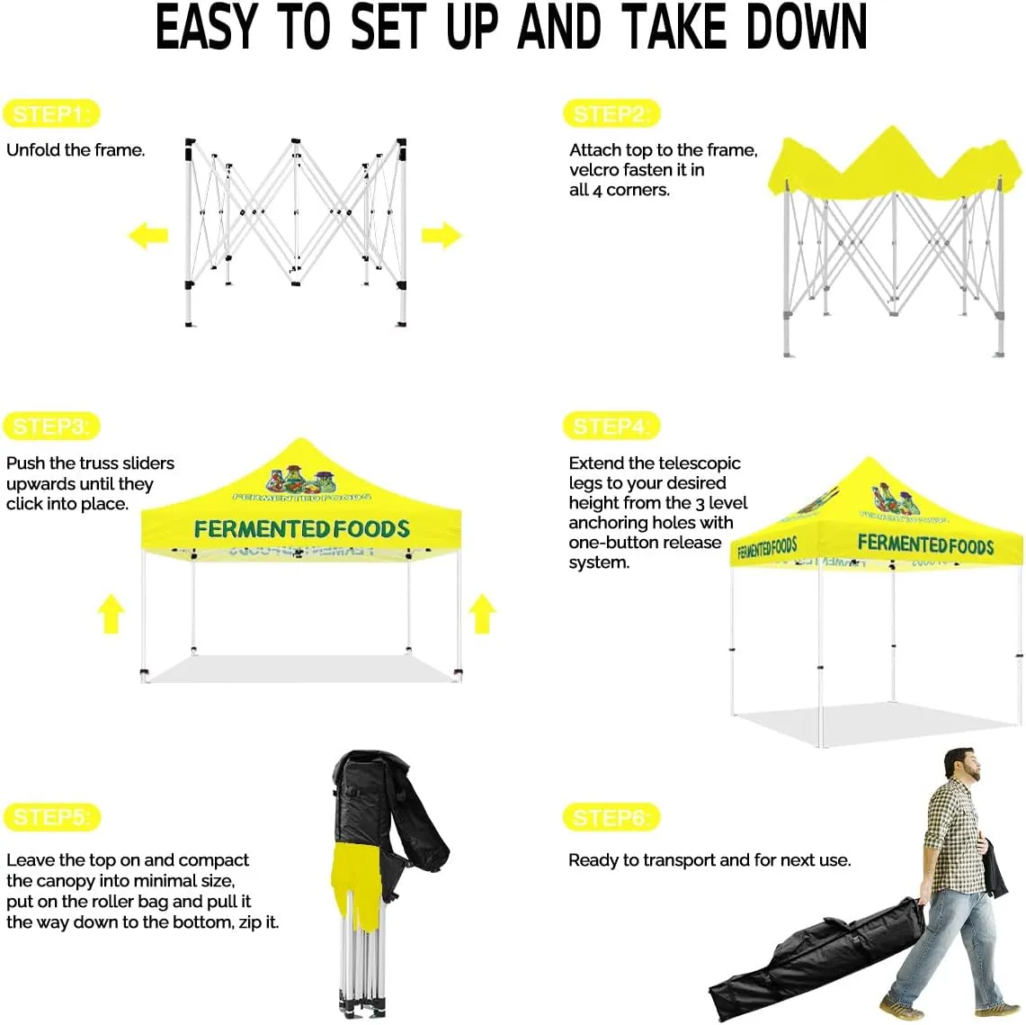 Food Cover Tents-Fermented Food 10x10 Pop Up Canopy Tent