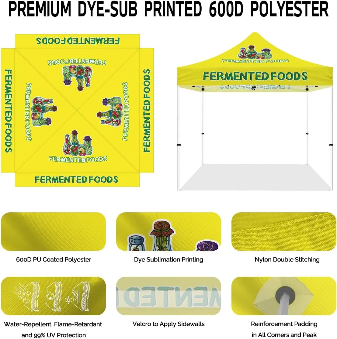 Food Cover Tents-Fermented Food 10x10 Pop Up Canopy Tent