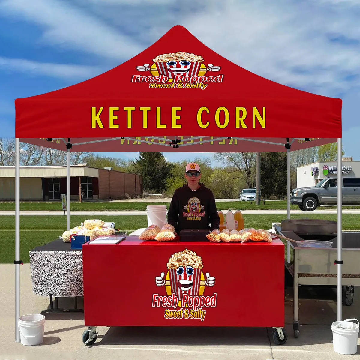 Kettle Corn tent-Kettle Corn 10 x 10 Pop Up Canopy Tent