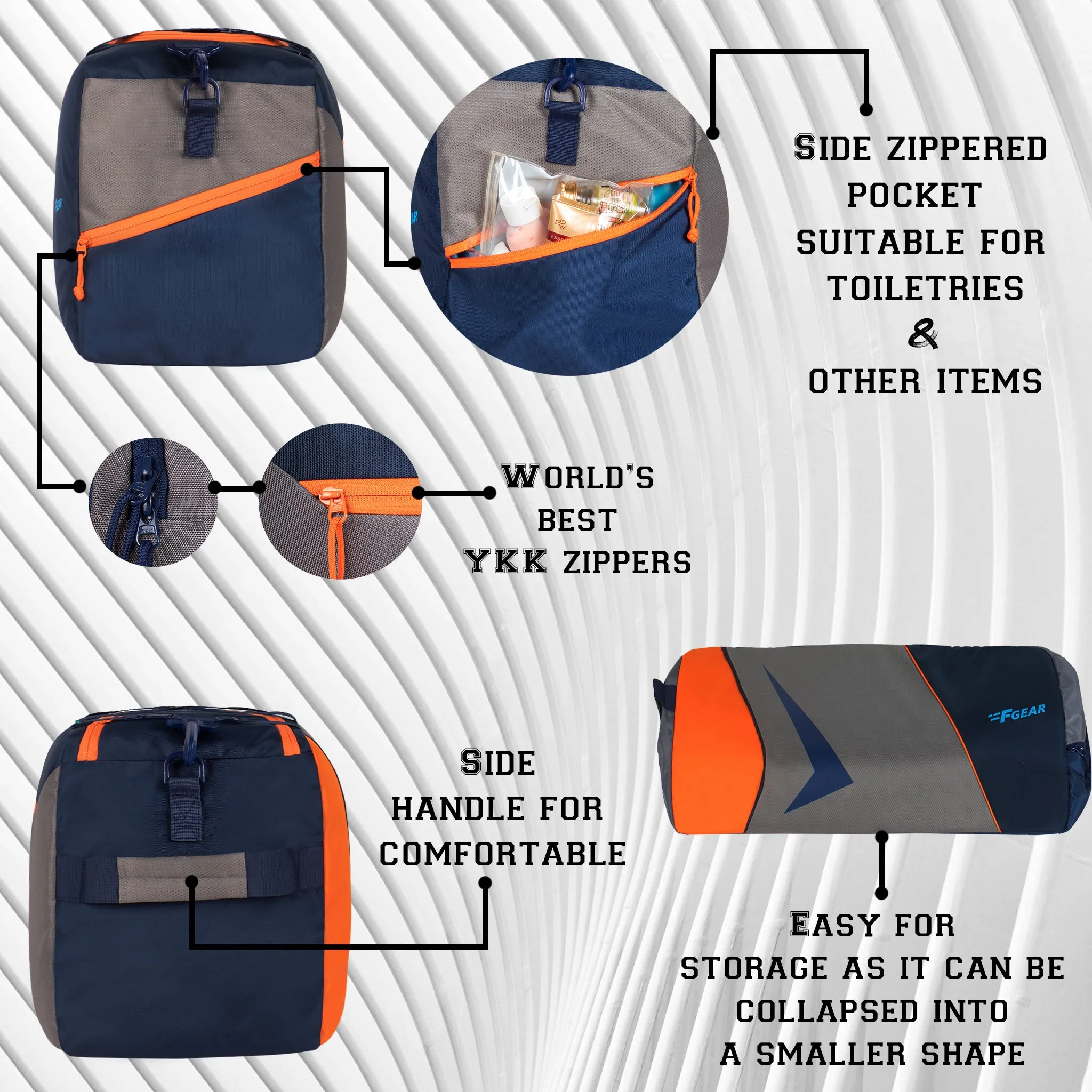 Marco 40L Navy Grey Orange Duffle