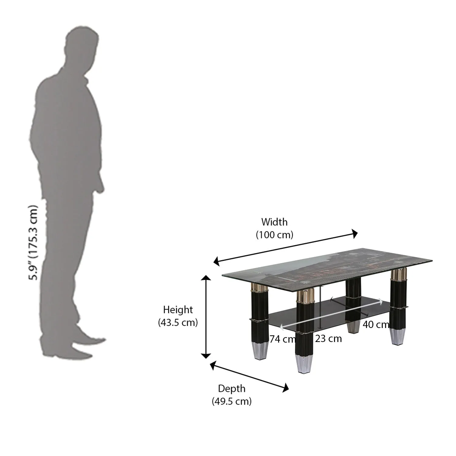 Nilkamal Valencia Center Table (Black)